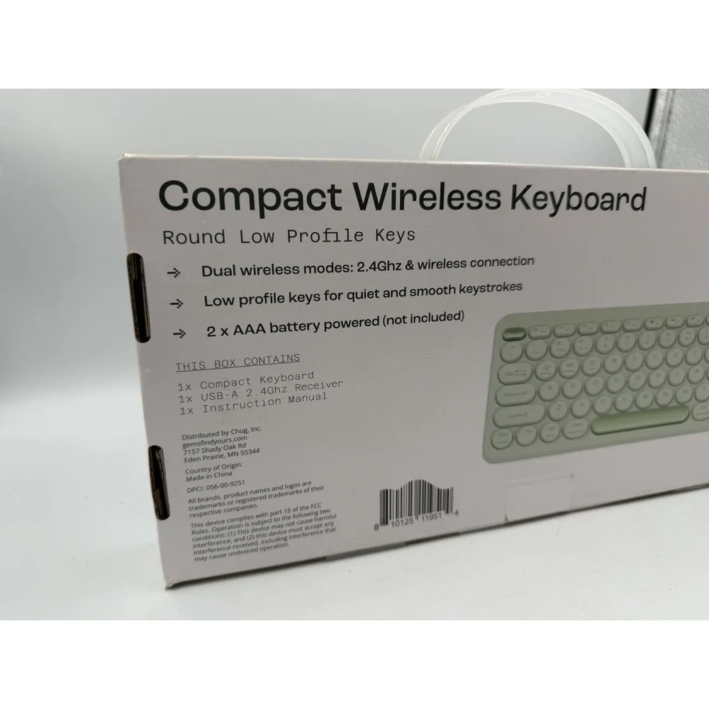 NEW IN BOX North Compact Round Key Wireless Keyboard - Mint Green